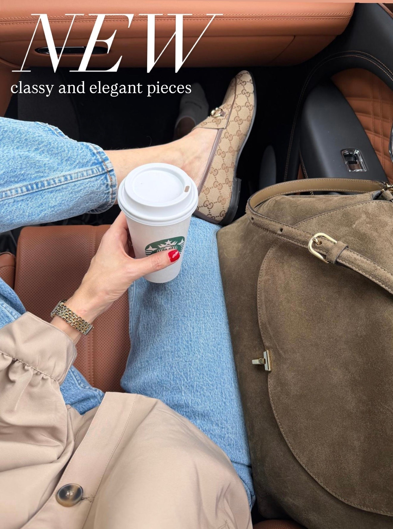 New classy and elegant pieces I’ve purchased recently 💛
Everything runs true to size I’m wearing size small. Suede bag, Gucci shoes, stylish jacket 

#LTKootd #LTKU #LTKSeasonal