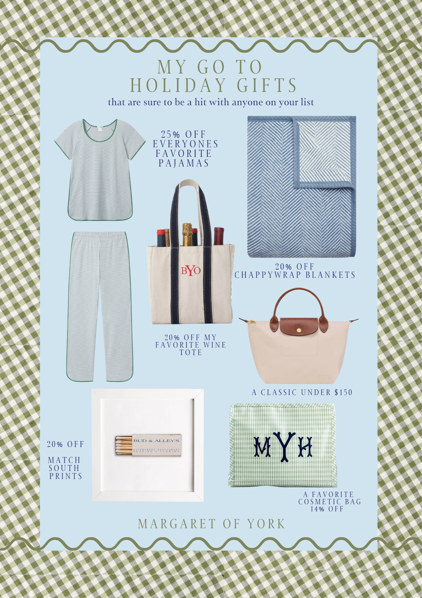 Some of my go to gift ideas that are sure to be a hit!

Every girl loves a new pair of pajamas. Especially from Lake

Chappywrap blankets are always a family favorite!

The perfect wine tote only made better of fully filled with wine!

A perfectly classic Longchamp tote

Match south prints are so great for the person who has everything! 

My favorite travel cosmetic bag!

Tuckernucking, longchamp, Chappywrap blankets, classic style, classic gift ideas
Holiday gift ideas.  Gifts under $150

#LTKGiftGuide #LTKHoliday #LTKCyberWeek
