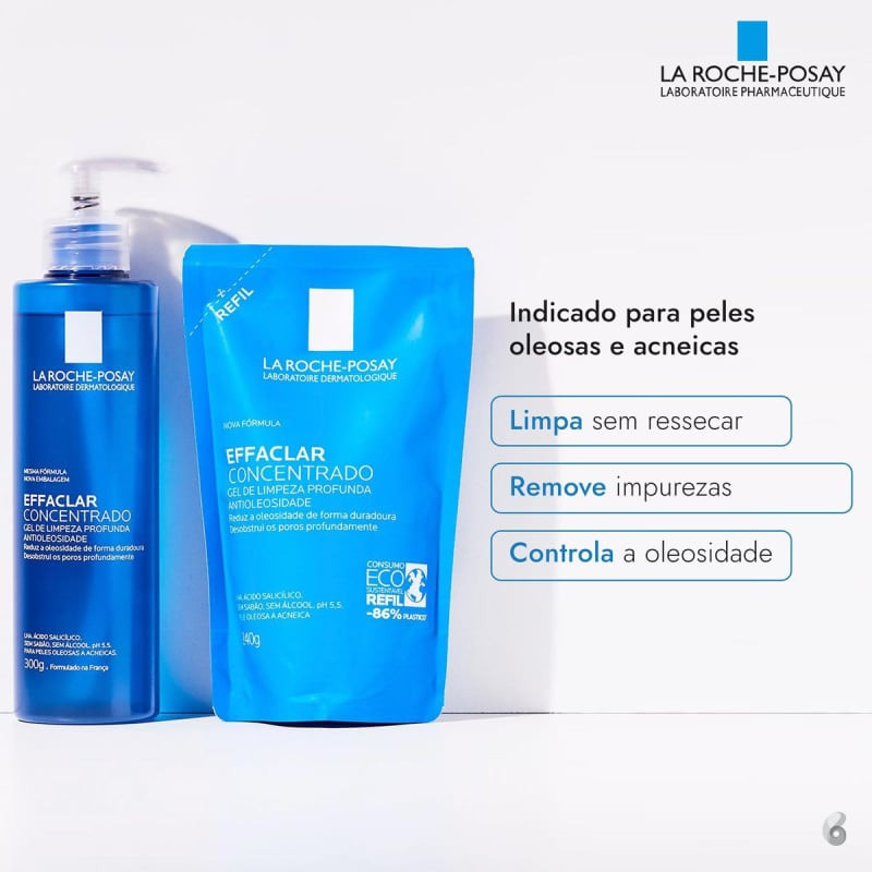 Kit La Roche-Posay Effaclar Concentrado com Refil (2 Produtos) | Beleza Na Web (BR)
