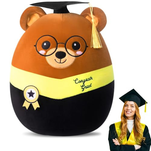 Blueweenly Graduation Bear 12 Inch Large Stuffed Animal Plush with Cap 2026 Graduation Gifts Bear for Her, for Him, for College, Present Gifts Celebratory Souvenir(Black) | Amazon (US)