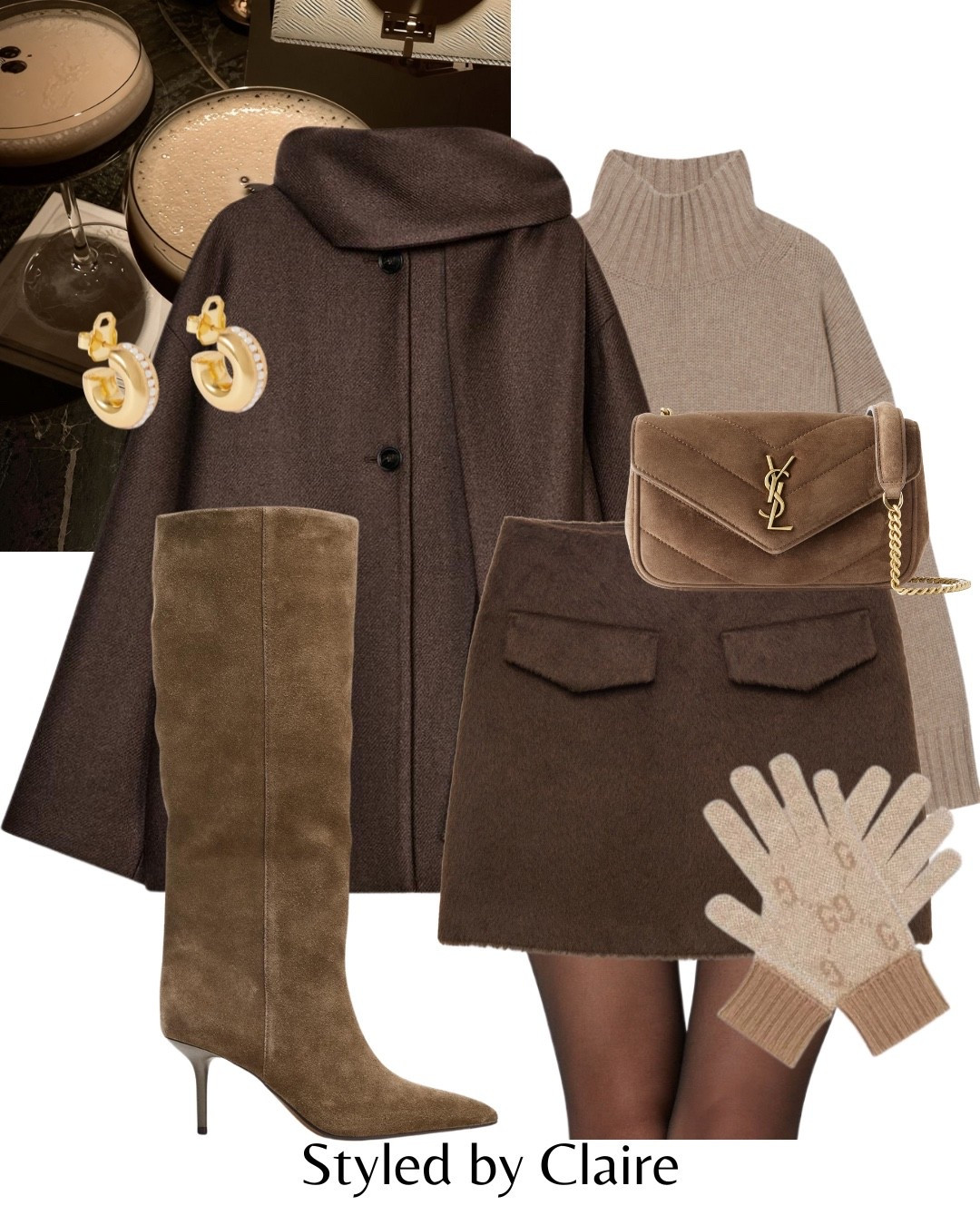 Festive Drinks🤎🤎
Tags: Zara chocolate brown scarf coat jacket cashmere knit turtleneck cos beige ribbed suede knee high taupe boots brushed mini skirt marks Spencer Gucci gloves suede saint Laurent bag winter wonderland layer Christmas markets sheer tights gold earrings city break Parisian style

#LTKwinter #LTKstyletip #LTKshoes