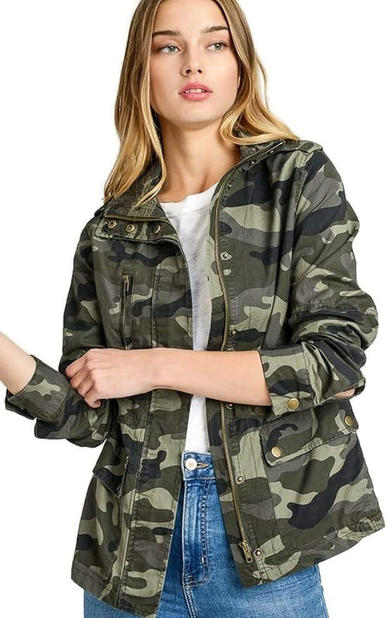 Women's Lightweight Long Sleeve Army Camouflage Jacket | Amazon (US)