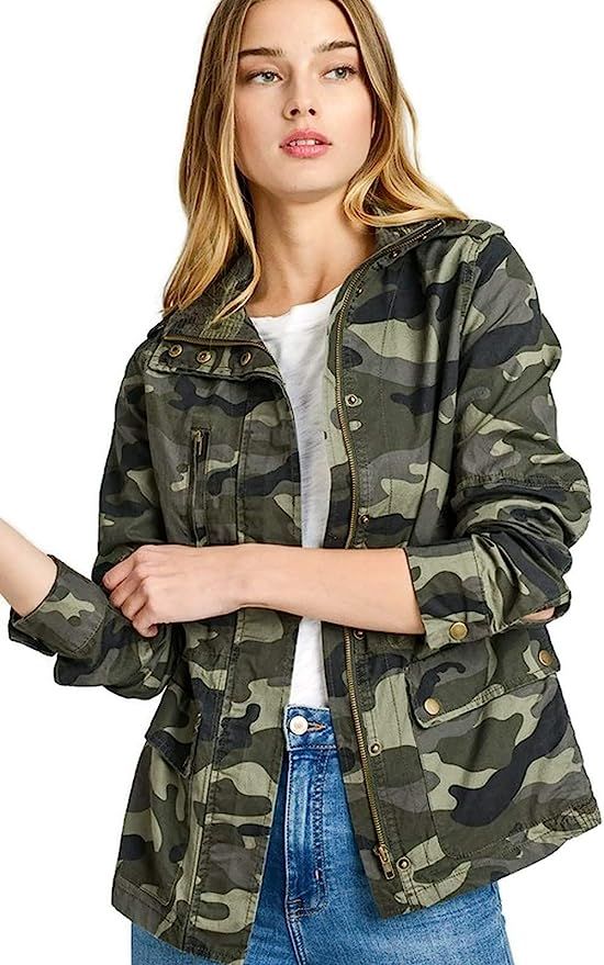 Women's Lightweight Long Sleeve Army Camouflage Jacket | Amazon (US)