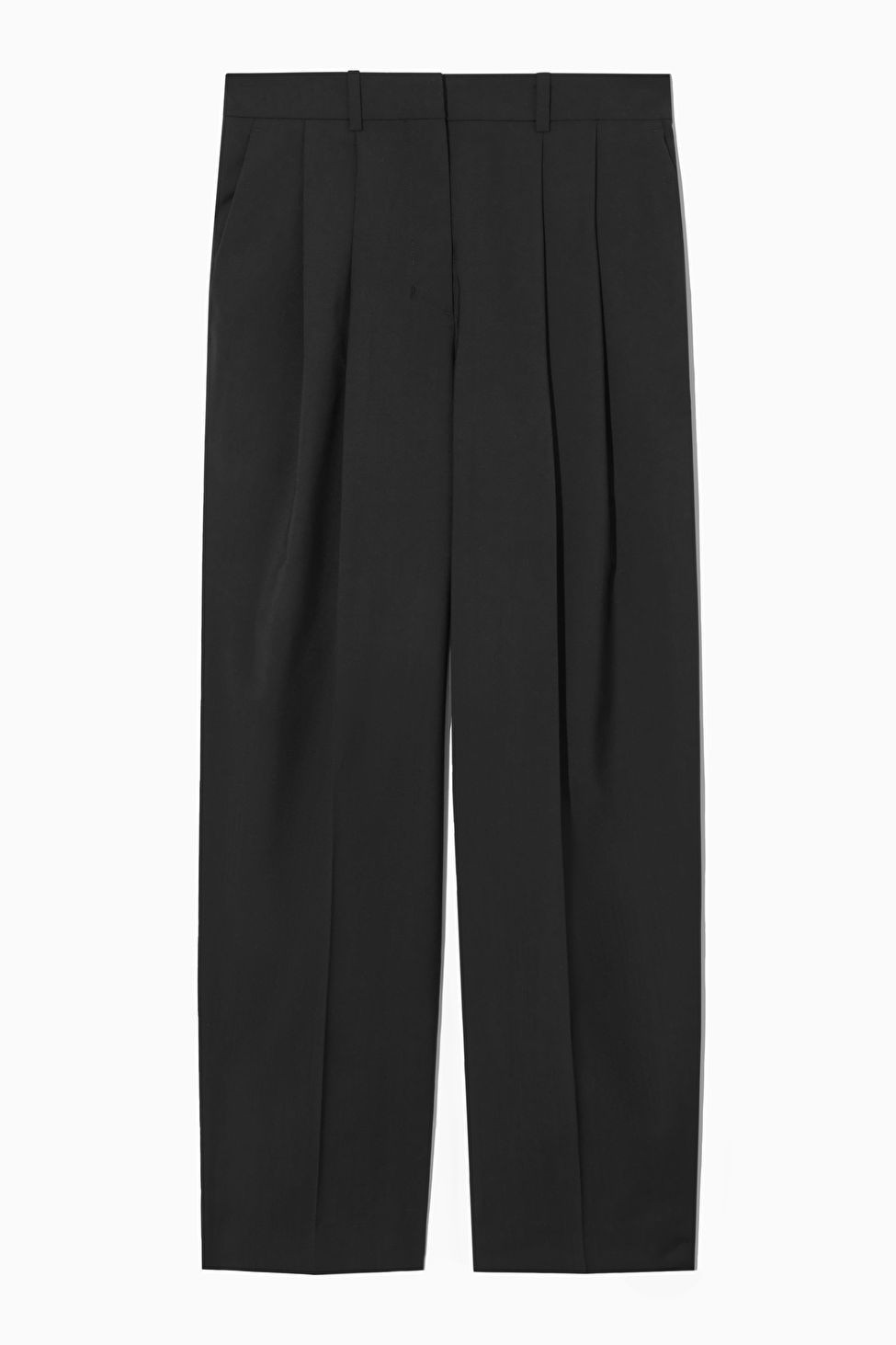 WIDE-LEG TAILORED WOOL TROUSERS - BLACK - COS | COS UK