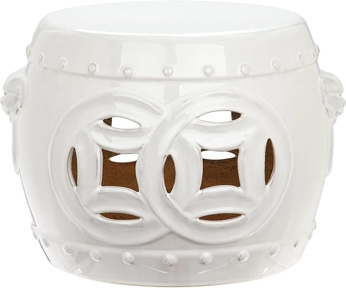 Safavieh Mei Double Coin Ceramic Decorative Garden Stool, Antique White | Amazon (US)