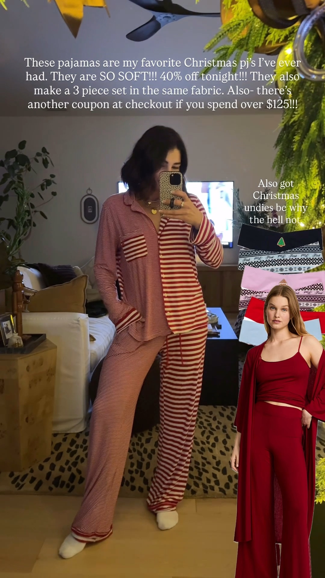 Wearing size small! Could’ve done an xs also. Fit a little bit big but perfect for pajamas! Sooooo soft!!! 

Christmas pajamas for her  

#LTKHoliday #LTKGiftGuide #LTKmomlife