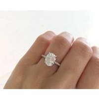 Oval Cut Engagement Ring. Sterling Silver Half Eternity Band. Oval Engagement Ring. Promise Ring. Solitaire Ring. Silver Wedding Ring. | Etsy (US)