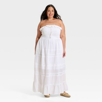 Women's Cotton Maxi Pullover Sundress - Universal Thread™ White 2X | Target