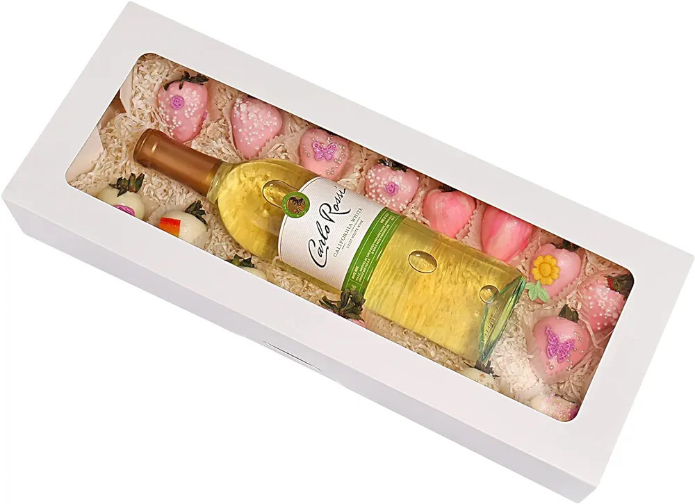 20-Pack 16" x 6.5" x 2.5" Cookie Boxes with Window, White Bakery Boxes, Long Treat Boxes for Stra... | Amazon (US)