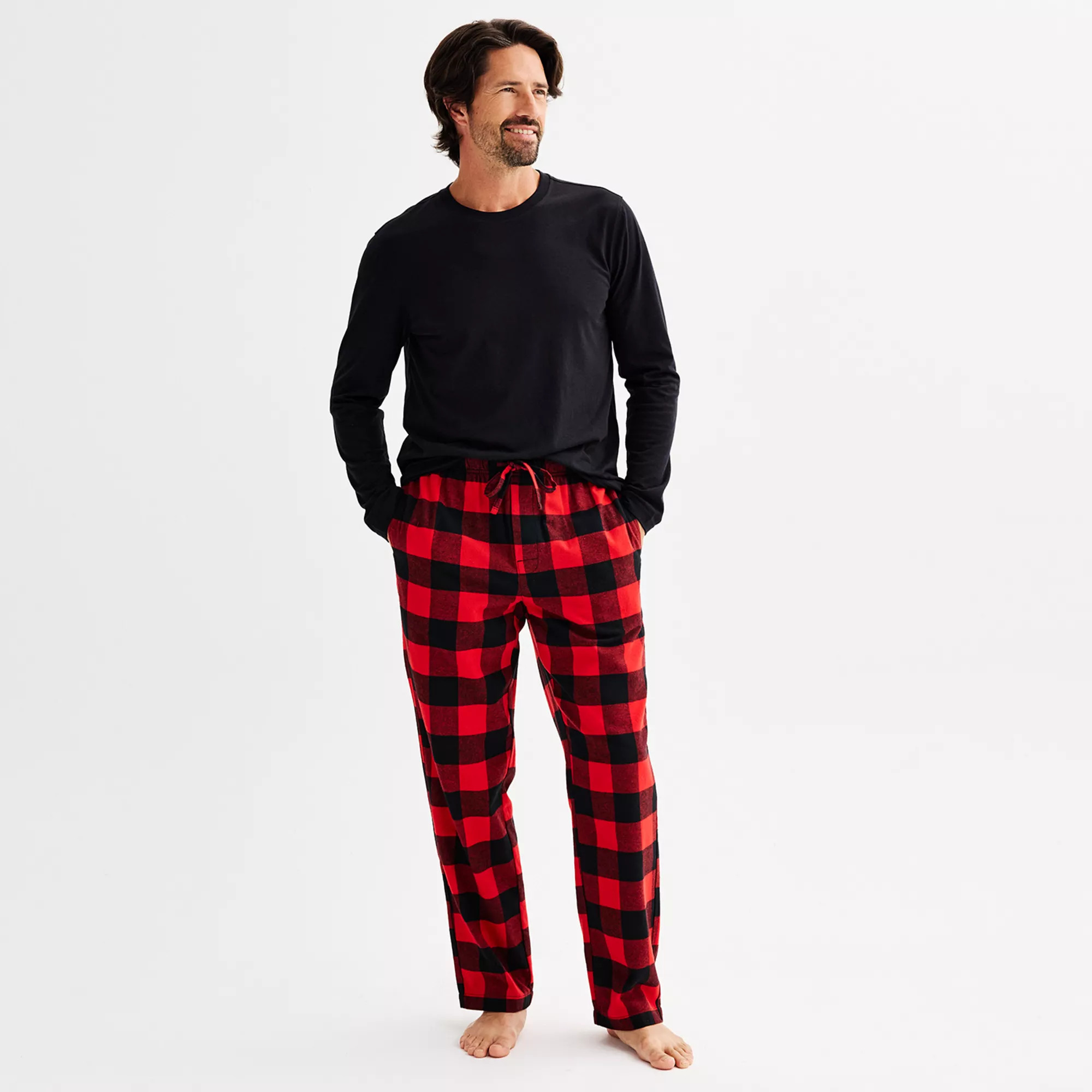 Men's Sonoma Goods For Life® 2-pc. Essential Long Sleeve Pajama Shirt & Flannel Pajama Pants Set | Kohl's