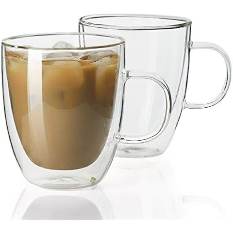 Bodum Bistro 2 Piece double wall 0.45 L 15 oz Jumbo Mug, Clear, 2 Count (Pack of 1) | Amazon (US)