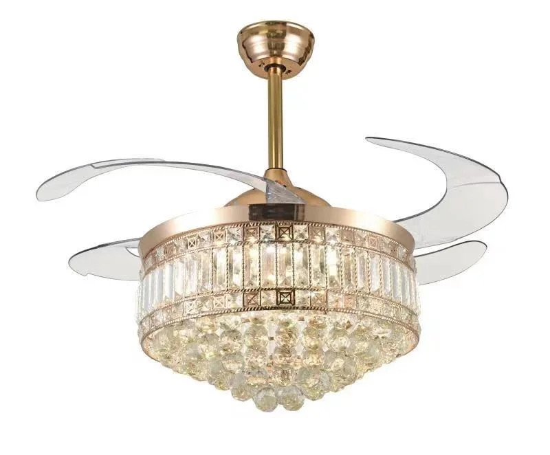 Crystal Chandelier Fandelier Ceiling Fan 42 Inch with Retractable invisible Blades and 3 Changing... | Walmart (US)