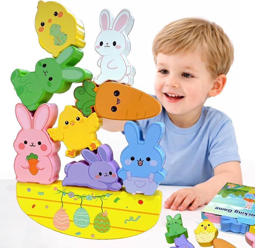 Sean's Choice Easter Toys for Kids 3-5, Wooden Stacking Montessori Toys for 3 4 5 6 7 8 Year Old ... | Amazon (US)