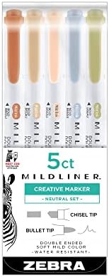 Zebra Pen 78605 Mildliner Double Ended Highlighter, Broad and Fine Point Tips, Assorted Neutral V... | Amazon (US)