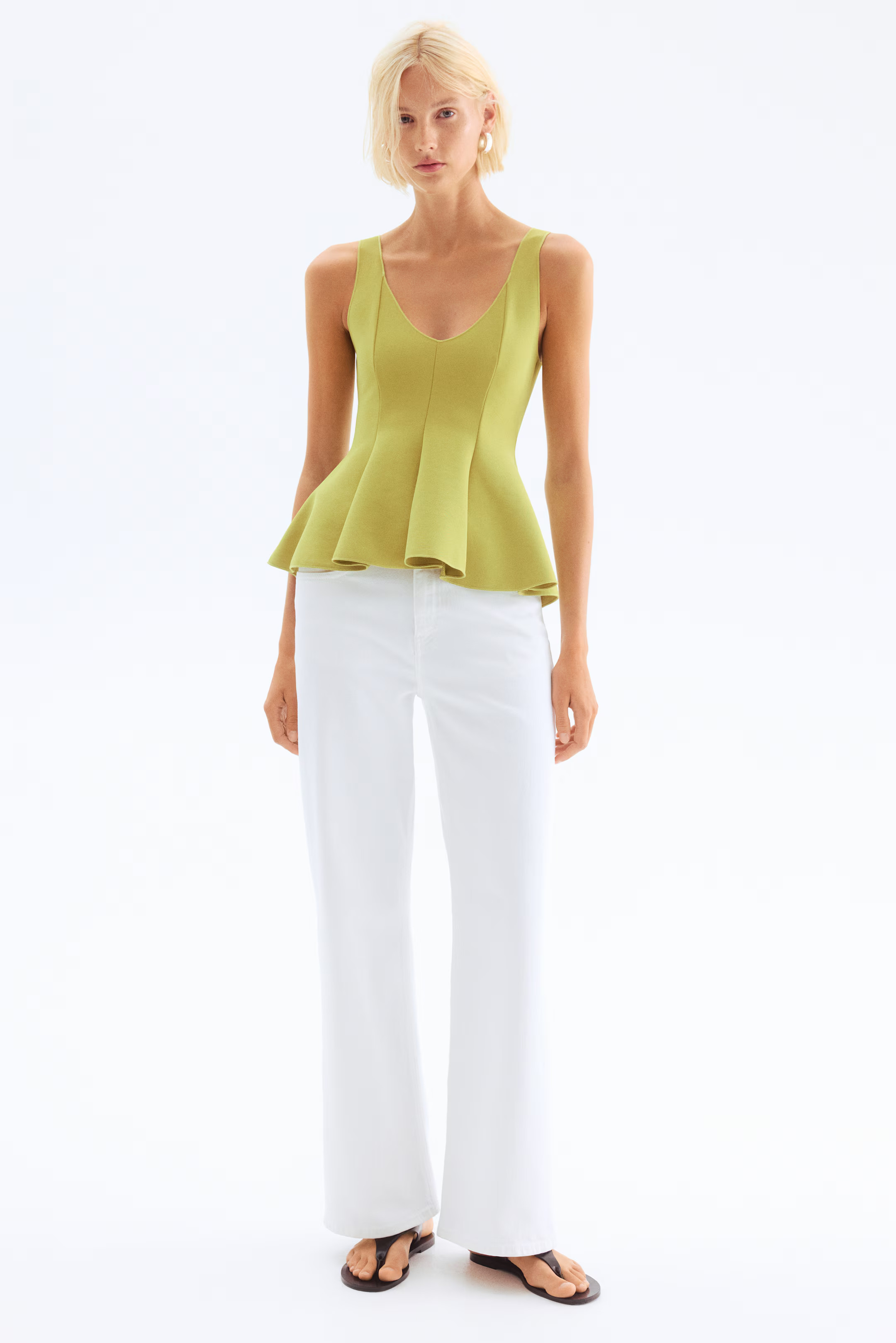Interlock peplum top | H&M (UK, MY, IN, SG, PH, TW, HK)