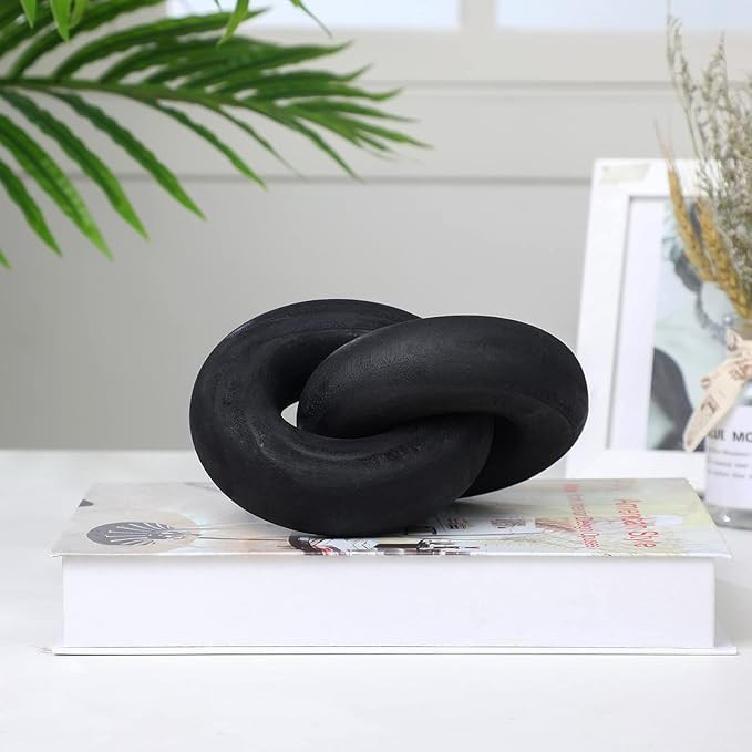 2-Link Wood Chain Link Decor Coffee Table Wood Knot Decor Hand Carved Modern Farmhouse Ornament B... | Amazon (US)