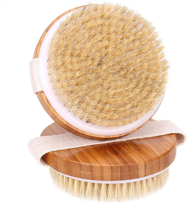 H&S 2pcs Dry Brush Set - Dry Brushing Body Brush - Exfoliating Body Scrub with Natural Bamboo & B... | Amazon (UK)