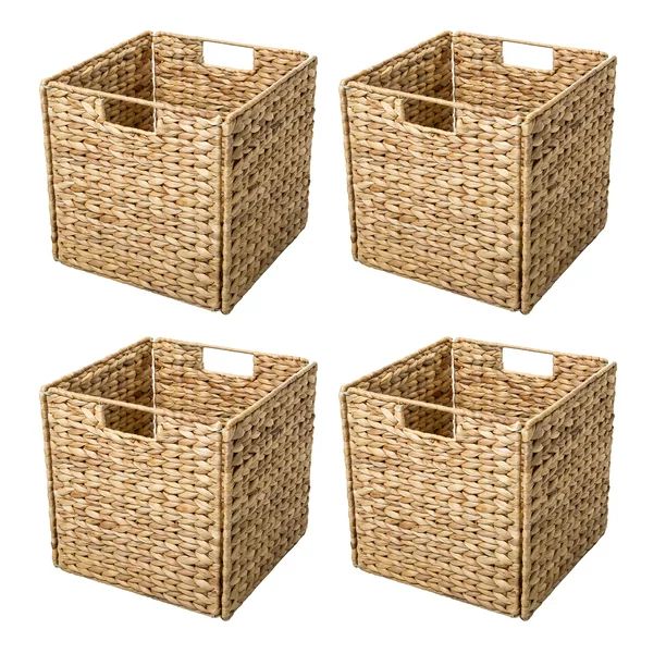 Foldable Hyacinth Storage Basket with Iron Wire Frame By Trademark Innovations (Set of 4) | Walmart (US)