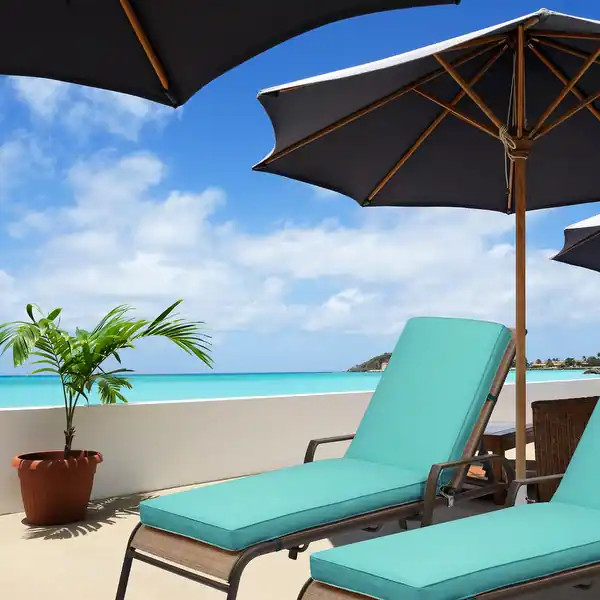 Aoodor Patio Chaise Lounger Cushions Set of 2, Olefin Fabric, Water-Resistant, 72x21x3 Inches(Onl... | Bed Bath & Beyond