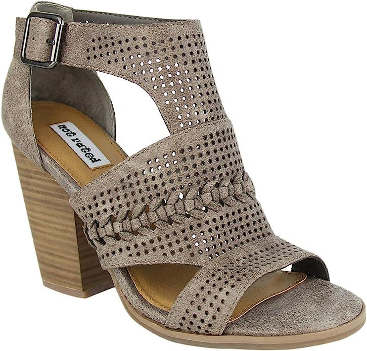 Not Rated Kira High Heel City Sandal with Perforations and Braided Details | Amazon (US)