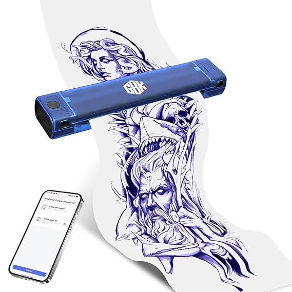 GBK Tattoo Stencil Printer Long Prints Thermal Transfer with 10pcs Transfer Papers Wireless Bluet... | Amazon (US)
