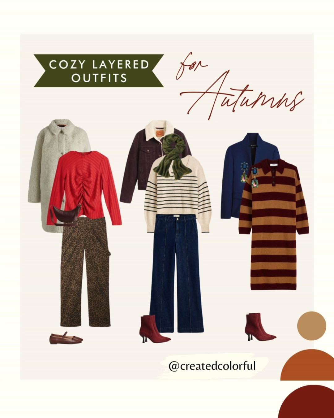 Master the art of cozy layers this winter—gather your soft basics, add some textures, and finish the look off with one of your favorite statement pieces.

 We ADORE a bottom, dress, or outerwear piece that makes a statement!

Rich browns, subtle blues, earthy reds, and vibrant oranges like these will look amazing on deep autumns, warm autumns, and soft autumns.

Do any of these outfits speak to you? There's a ton more from where this comes from! Check out our 2024 Winter capsule for more inspo✨

#createdcolorful

#LTKSeasonal #LTKStyleTip #LTKGiftGuide