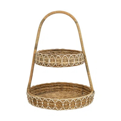 Provence Rattan Two Tiered Server - Whitewash/Natural | Wayfair North America