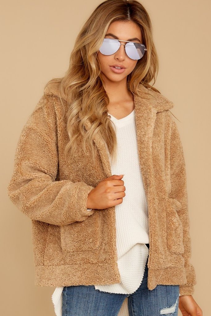 Warmest Embrace Brown Jacket | Red Dress 