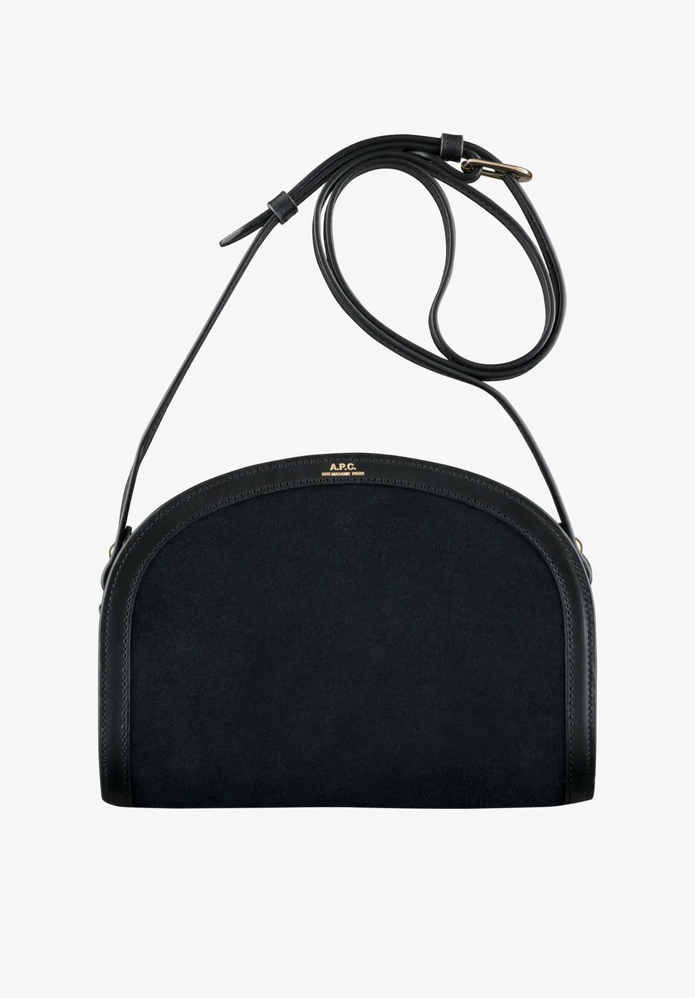 Demi-Lune bag | Suede calfskin and smooth leather | A.P.C. Accessories | A.P.C. US