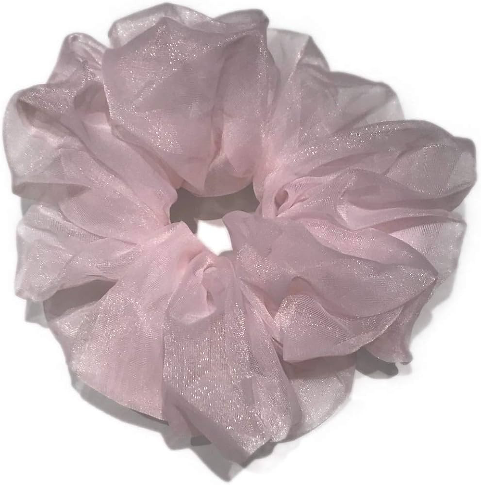 ANYA accessories Oversized Scrunchie | Extra Large Organza Look Hair Tie (Pink) | Amazon (US)