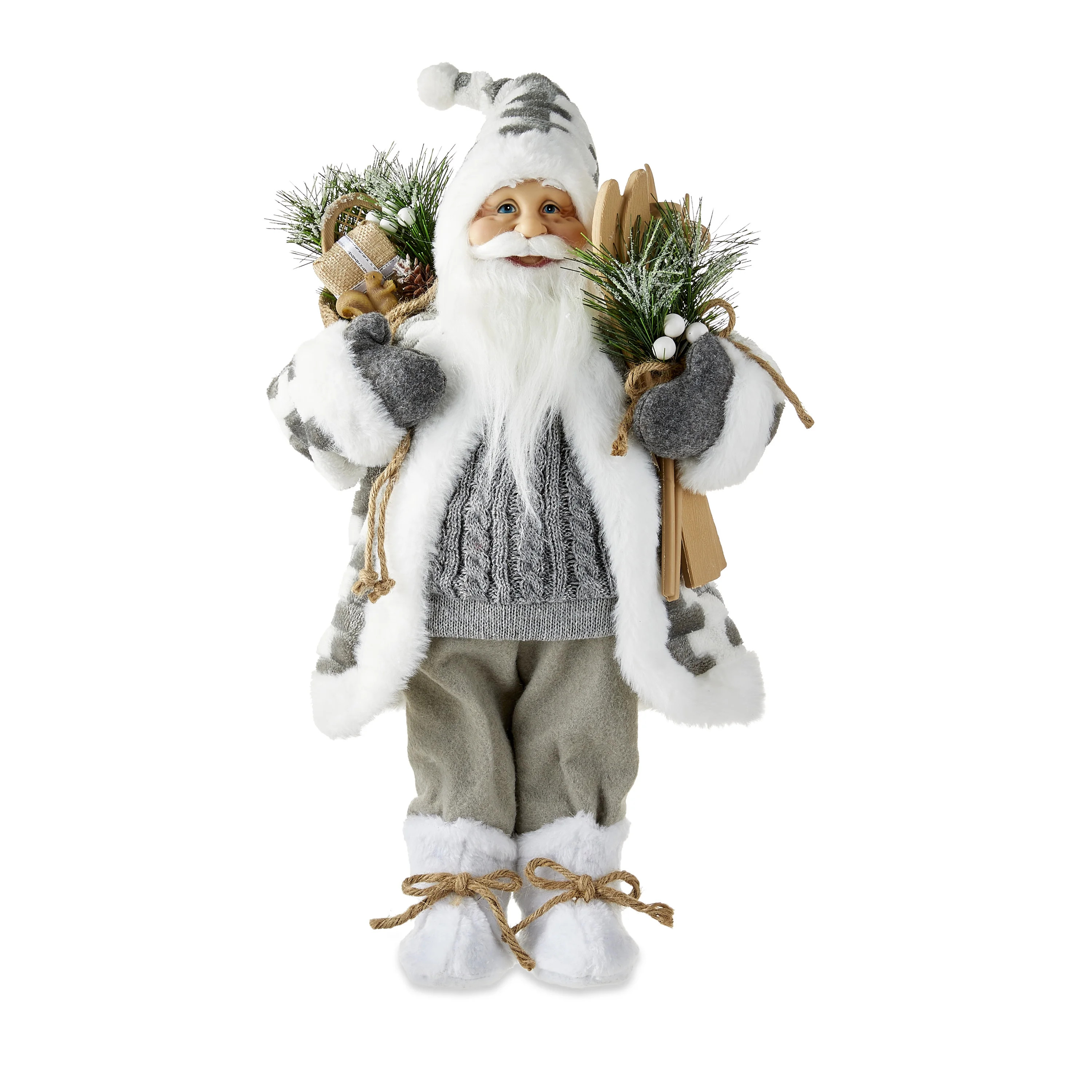Grey & White Santa Figurine, 18 in, by Holiday Time | Walmart (US)