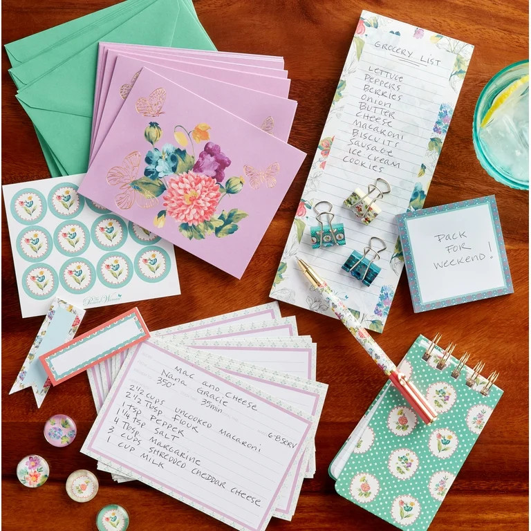 The Pioneer Woman Blooming Bouquet 59-Piece Stationery Set | Walmart (US)