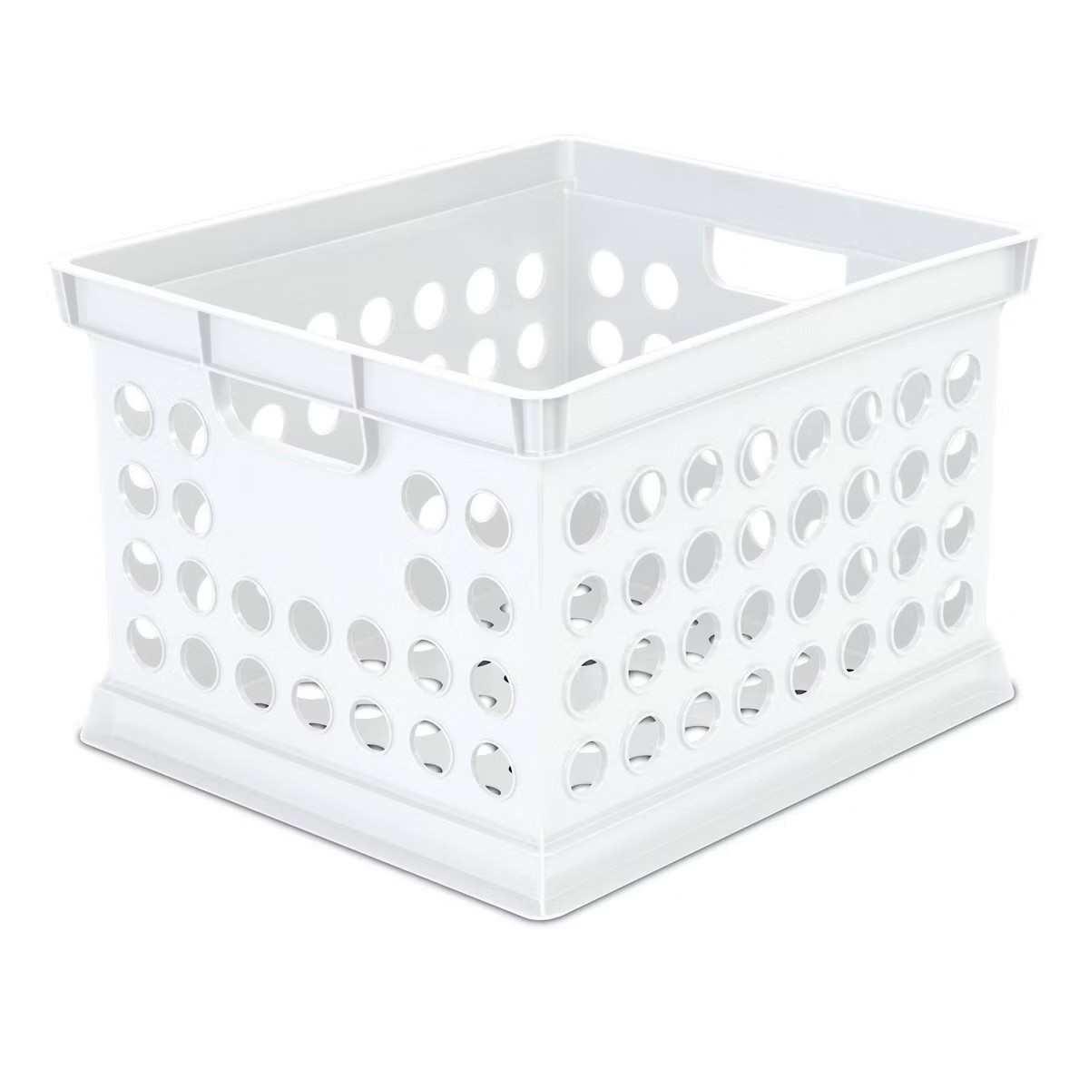 Storage Crate White - Room Essentials™: Portable Stackable Plastic Milk Crate with Built-In Han... | Target