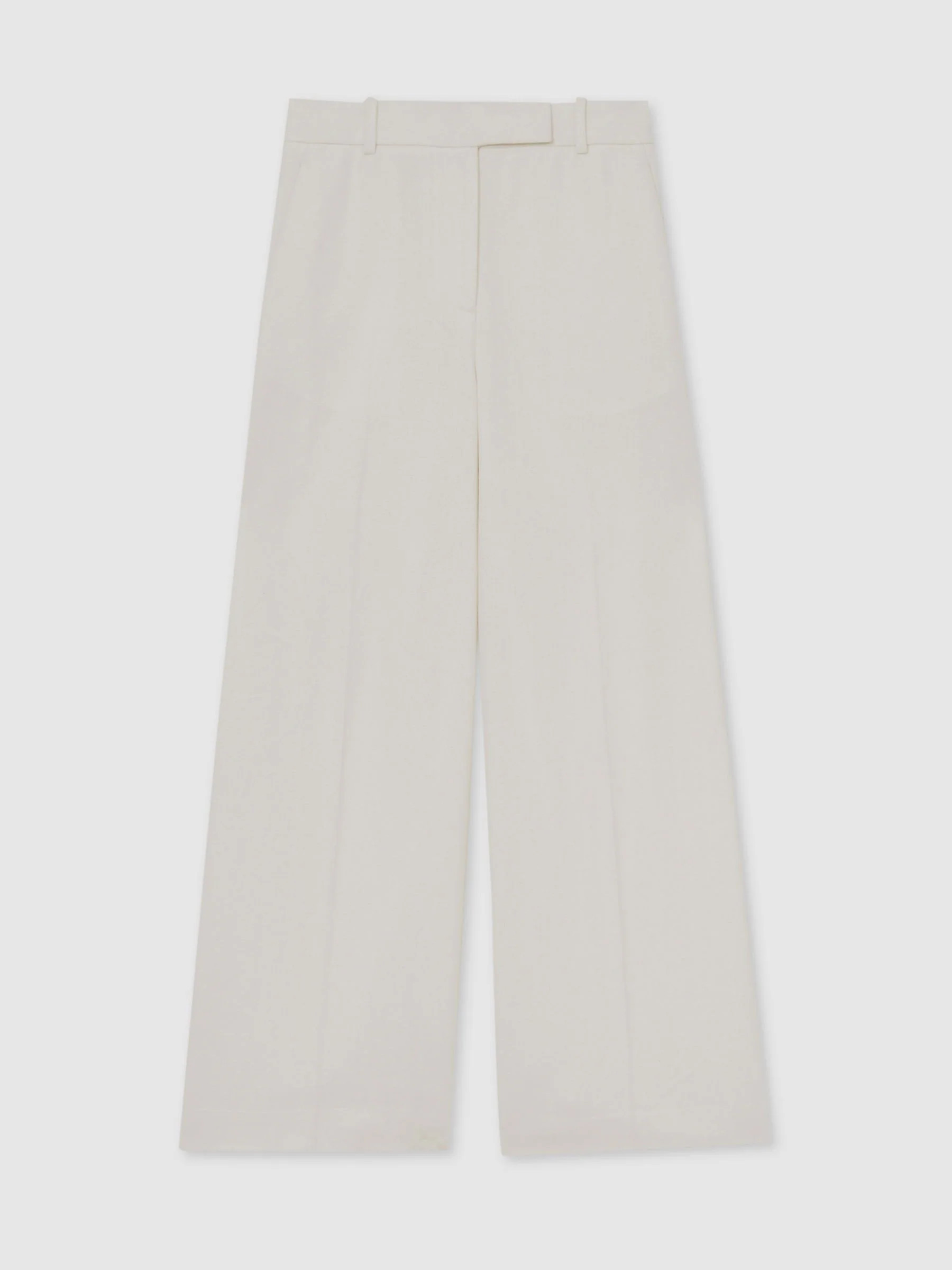 Reiss Reiss White Devon Linen-Blend Wide-Leg Trousers | Next US