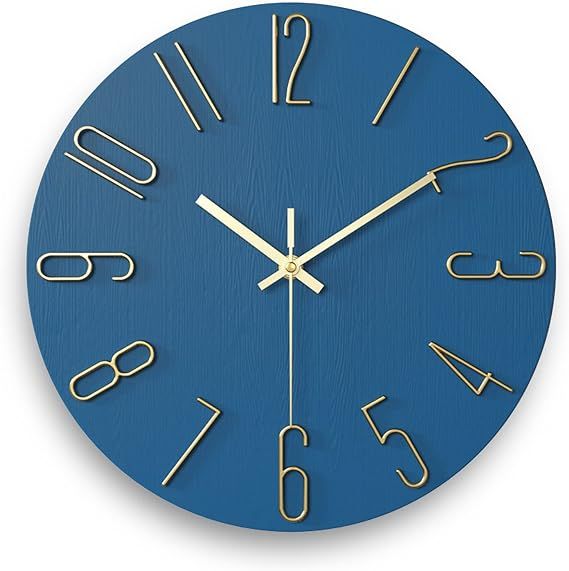 fapugh 12 Inch Wall Clock Silent Non Ticking, Preciser Modern Style Decor Clock for Home, Office,... | Amazon (US)