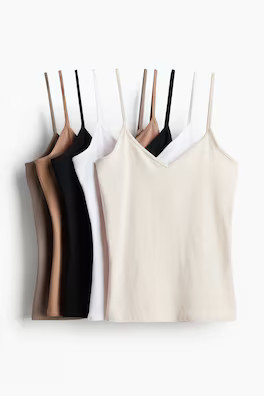 Microfiber Camisole Top - Low-cut Neckline - Sleeveless - Dark beige - Ladies | H&M US | H&M (US + CA)
