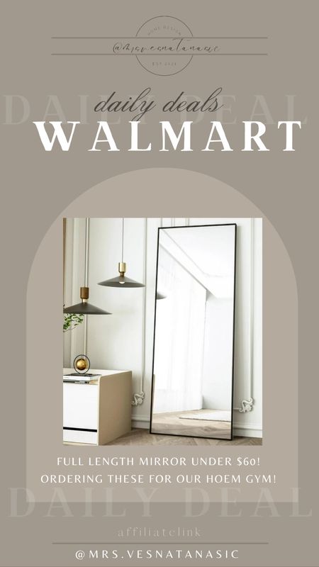 Full length mirror under $60! Ordering these for our home gym to attempt a mirror wall! @Walmart 

Walmart find, Walmart home, Walmart, 
#Walmart #Walmarthome #Walmartfind 


#LTKfindsunder100 #LTKGiftGuide #LTKhome