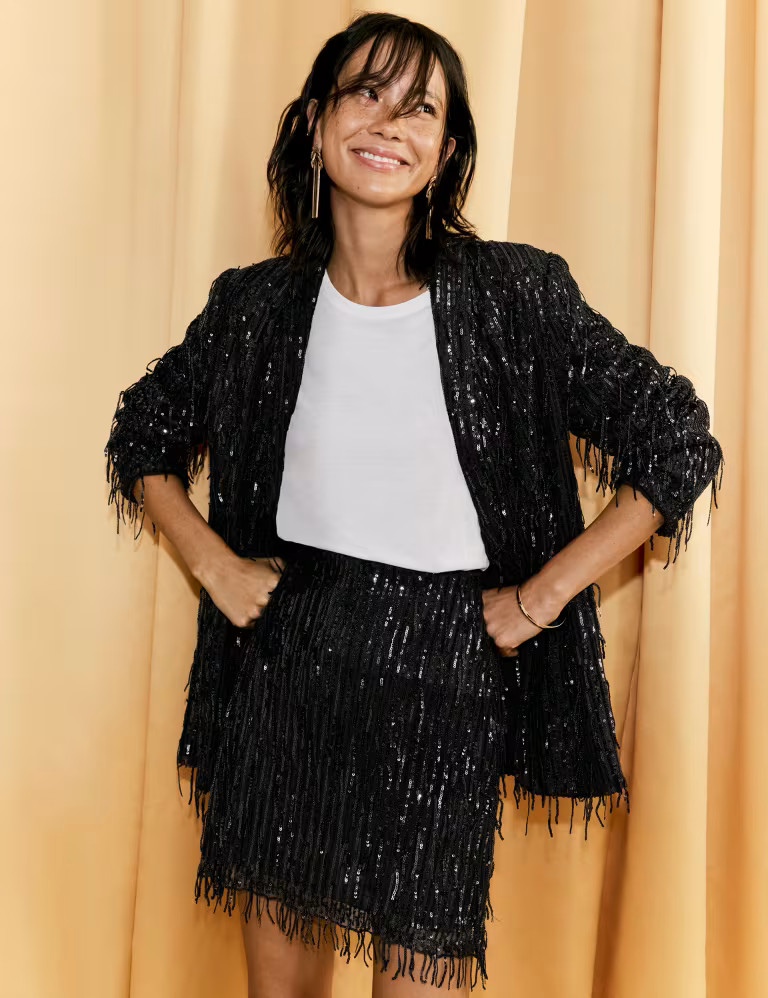 Relaxed Sequin Single Breasted Blazer | Marks & Spencer (UK)