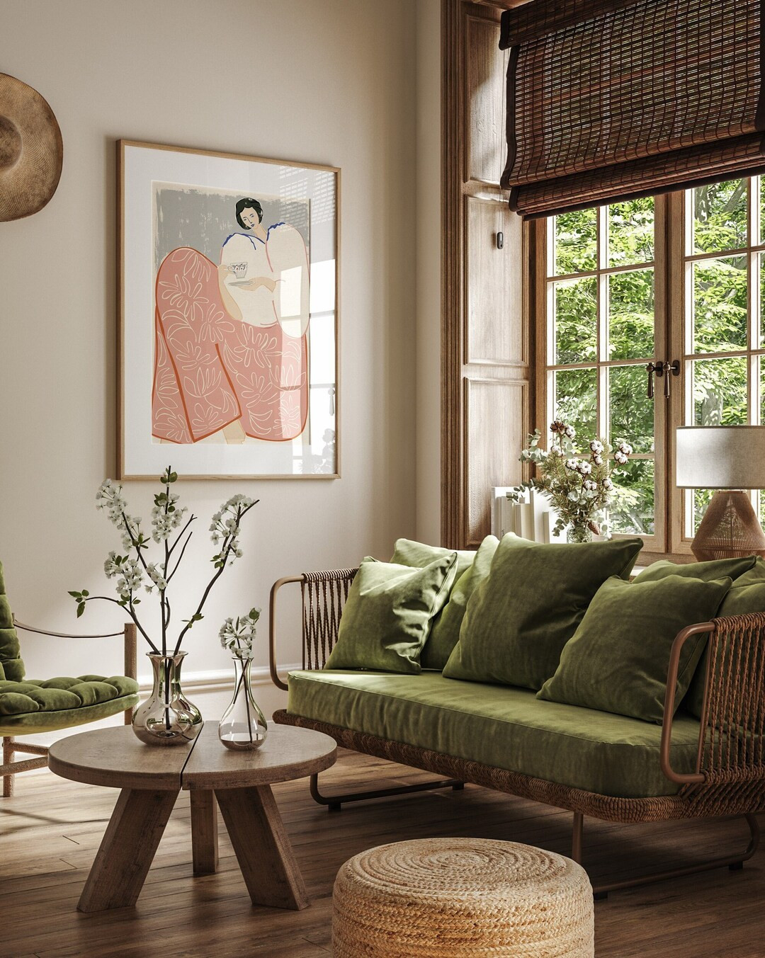 Abstract People Art Wall Decor Tea Illustration Print Modern Abstract Art Tea Lover Minimalist Pr... | Etsy (US)