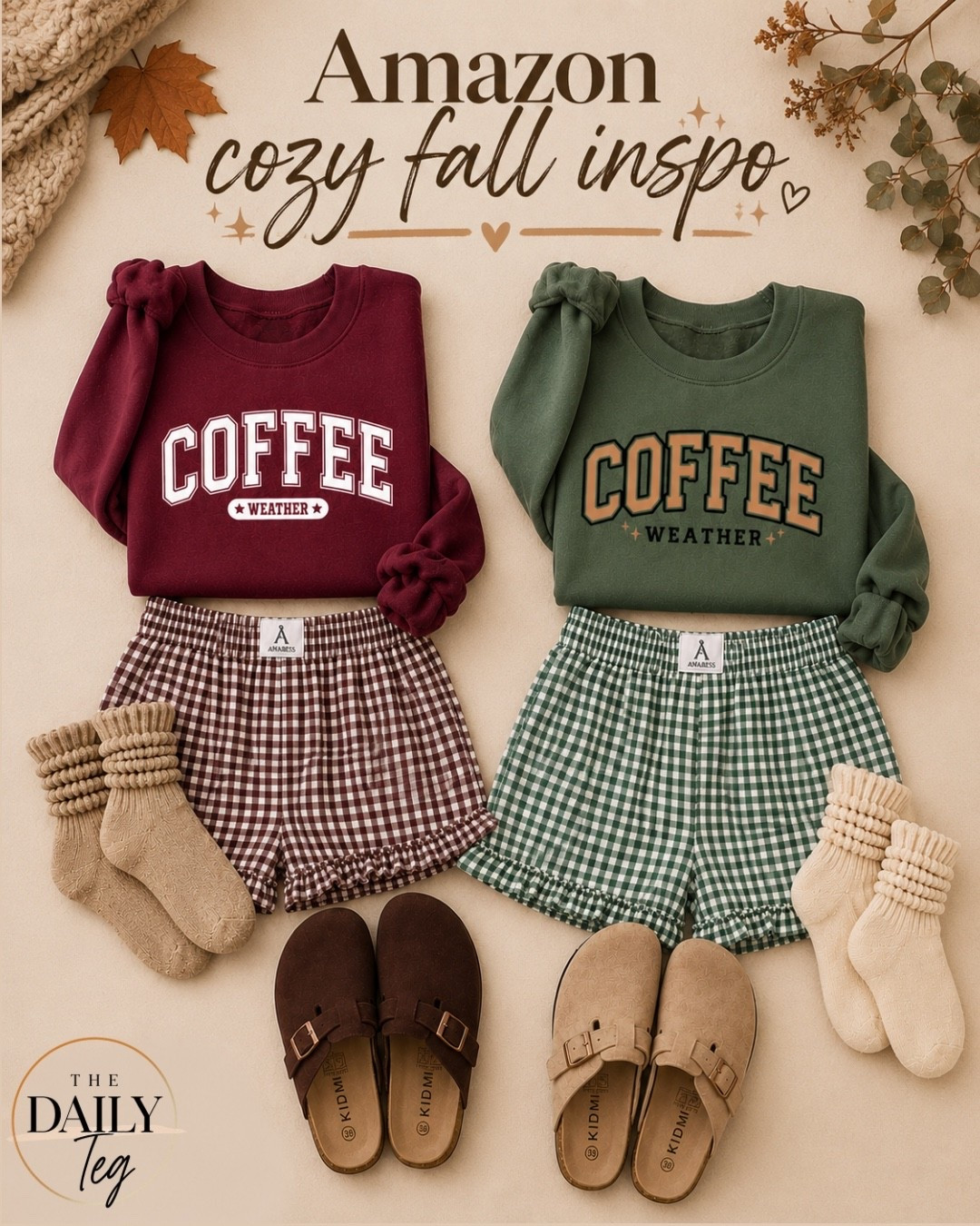 Fall outfit inspo for those in-between weather days ☕️🍂 Gingham ruffle shorts paired with a cozy Coffee Weather sweatshirt = the cutest casual fall combo! 🤎

#LTKmomlife #LTKootd #LTKSeasonal