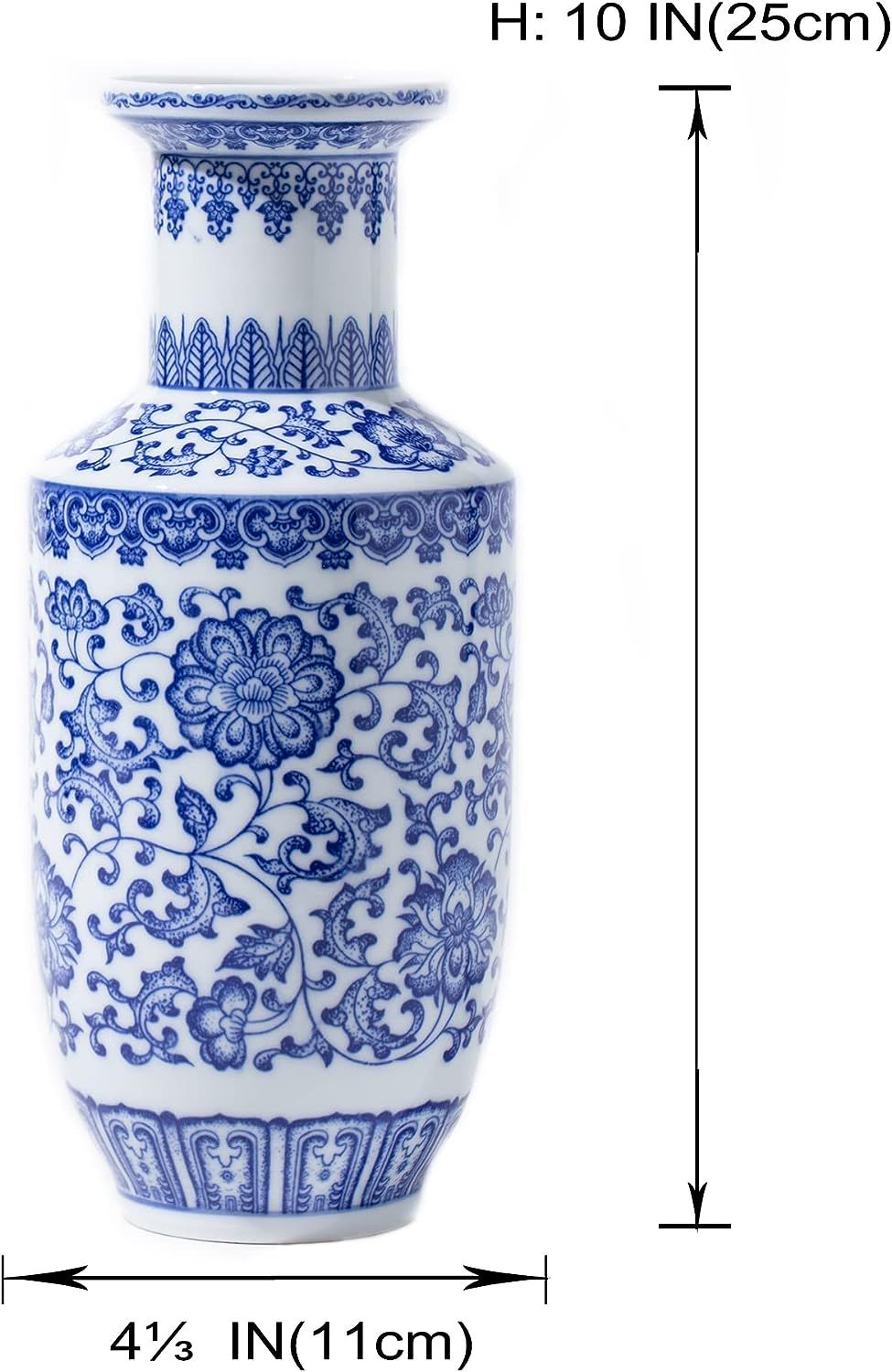 GaLouRo Blue and White Vase, Blue Vase, Chinoiserie Vase, Ginger Jar Vase for Home Decor, Porcela... | Amazon (US)