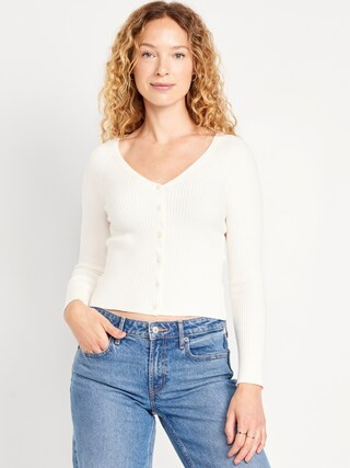 SoSoft Lite Ribbed Crop Cardigan | Old Navy (CA)