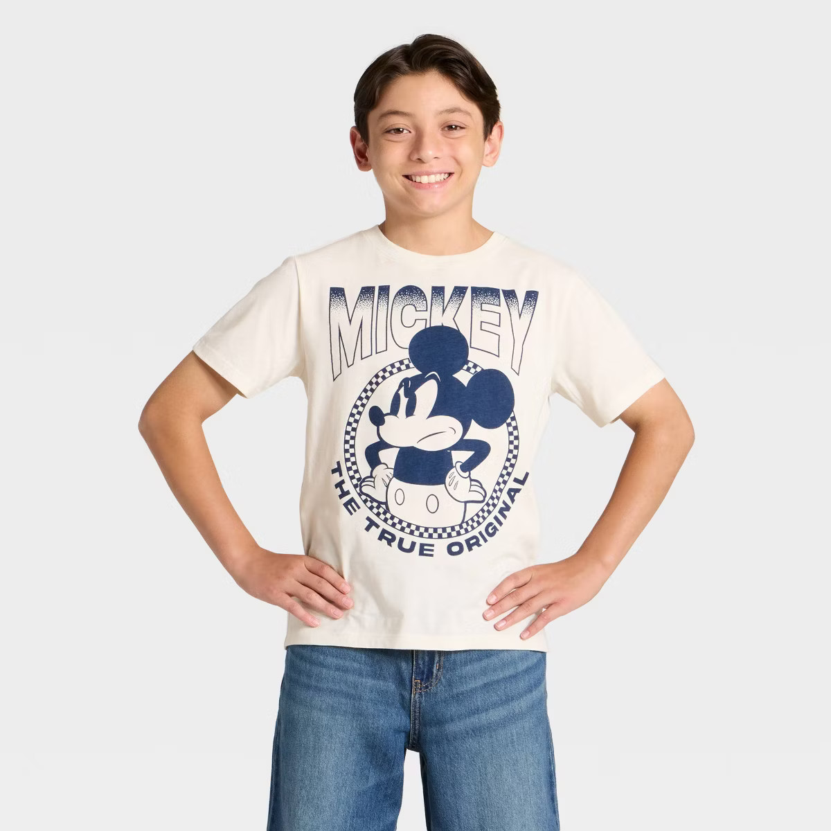 Boys' Mickey Mouse Short Sleeve Graphic T-Shirt - Off-White L | Target