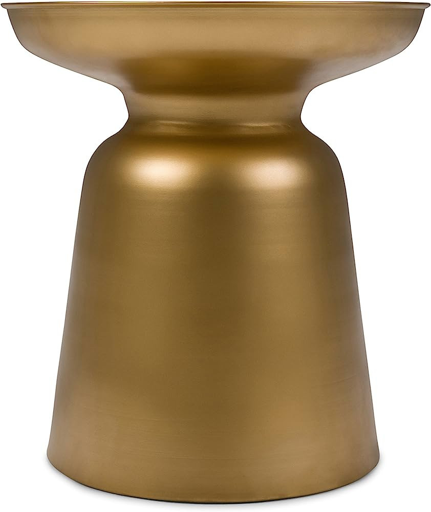 SIMPLIHOME Toby Modern Industrial 16 inch Wide Metal Accent Side Table in Gold, Fully Assembled, ... | Amazon (US)