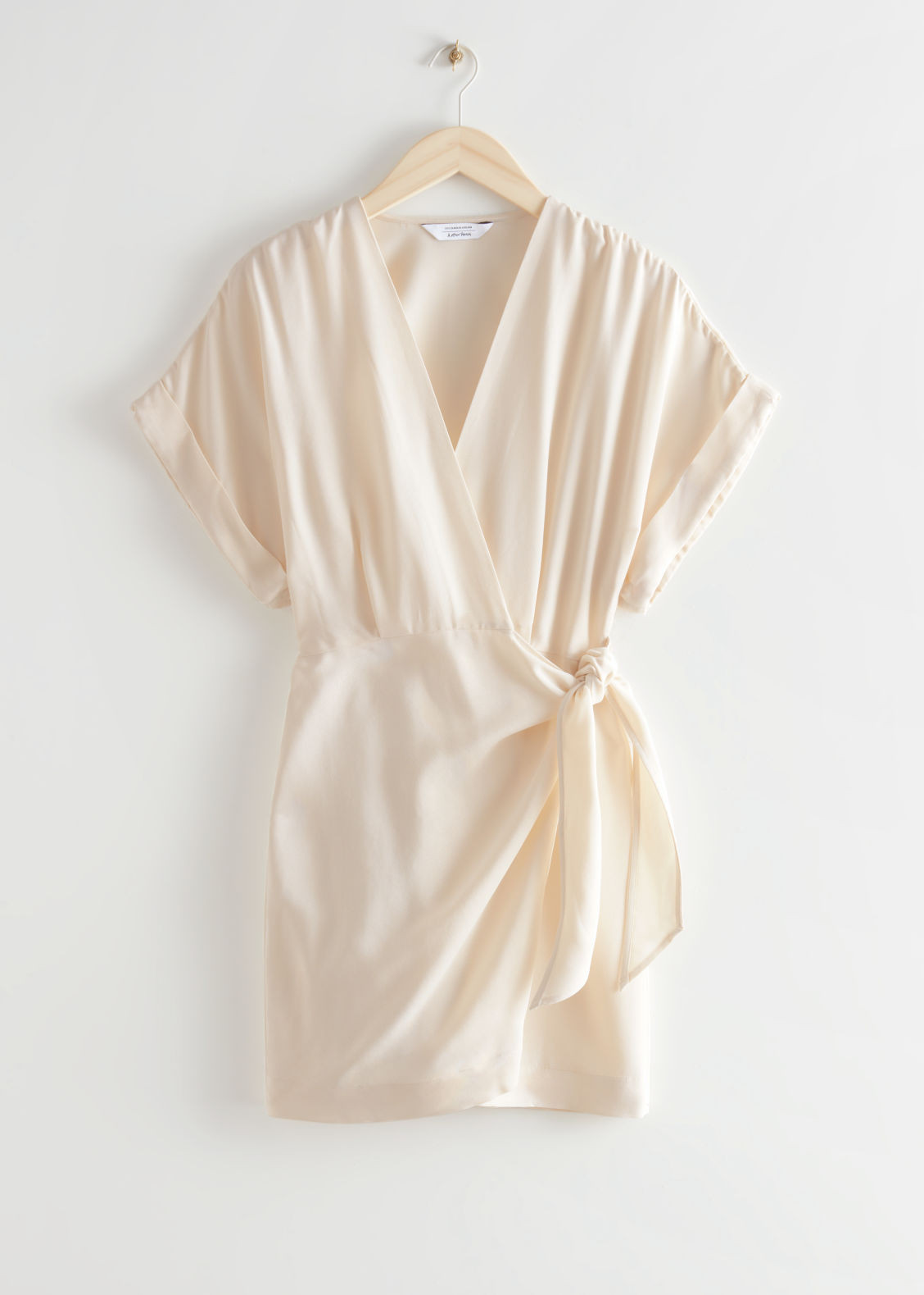Relaxed Wrap Mini Dress - Beige | & Other Stories (EU + UK)