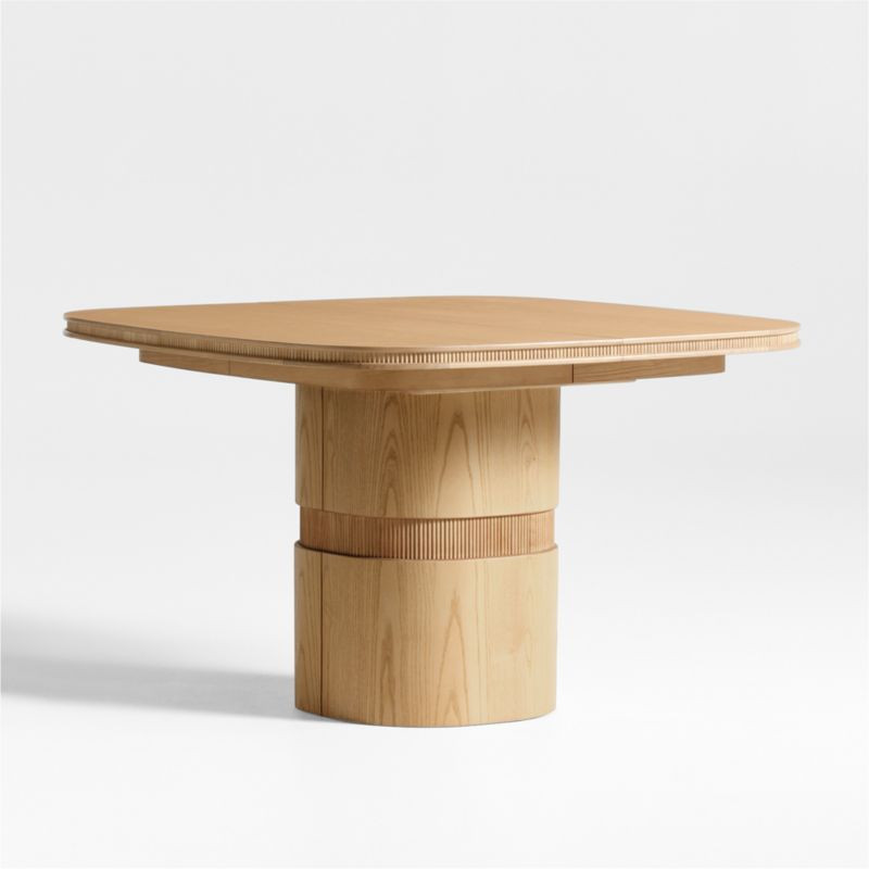 Roseau 48""-70"" Natural Wood Extendable Pedestal Dining Table | Crate & Barrel