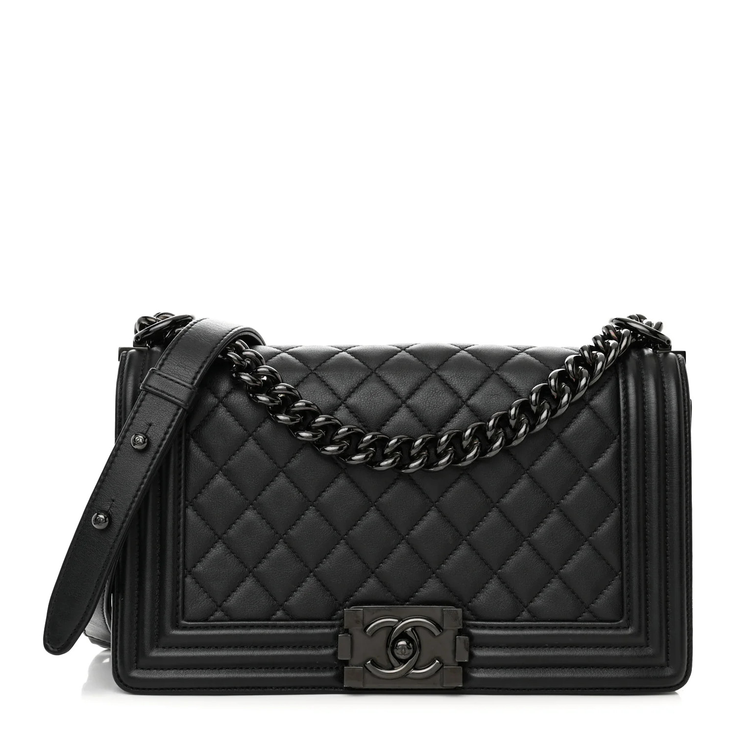 CHANEL Calfskin Quilted Medium Boy Flap So Black | FASHIONPHILE | FASHIONPHILE (US)