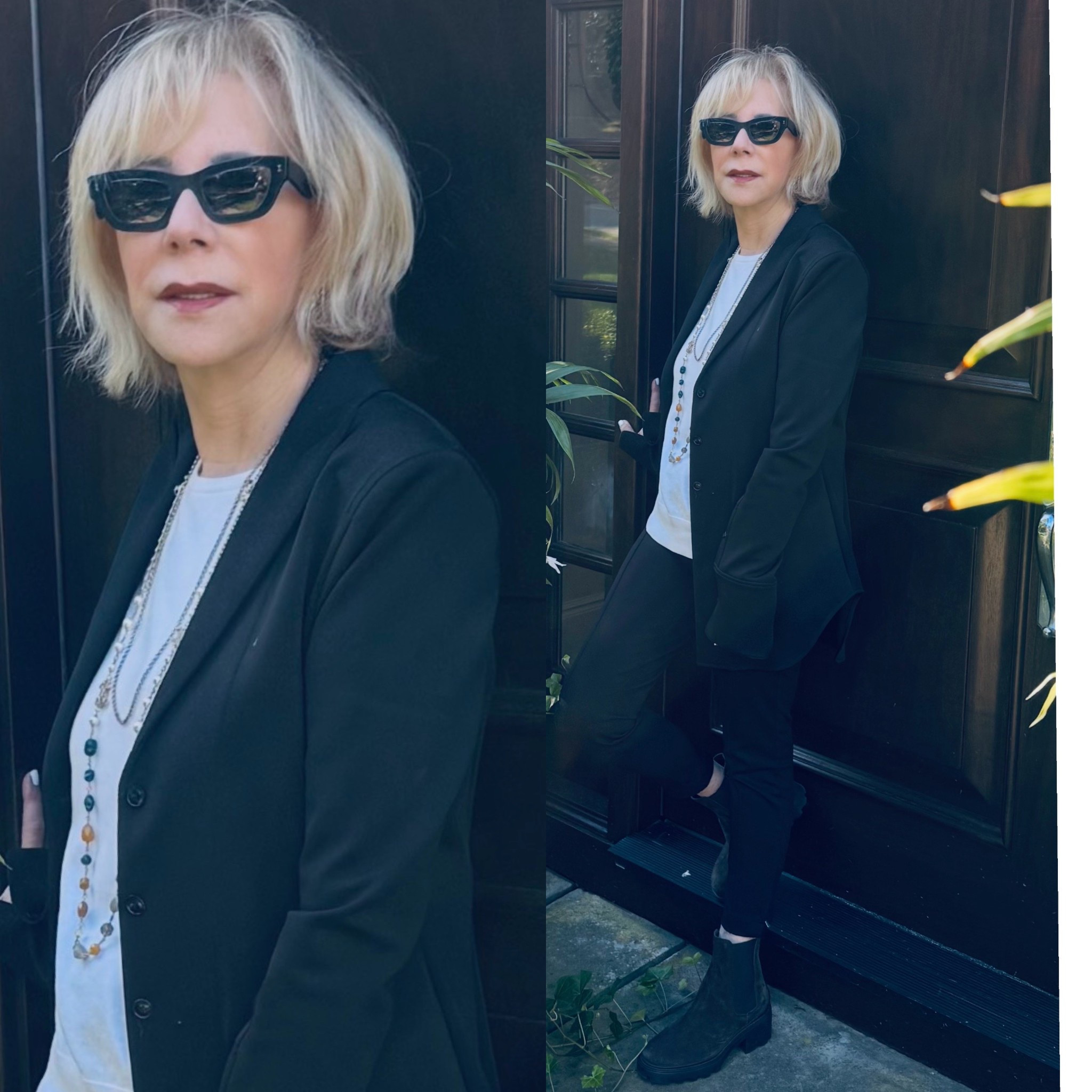 I seamlessly blend my statement pieces like sunglasses, lipstick, and suede boots for fall, creating an effortlessly chic look. My blazer (Wang) and pants (The Row) are investments that stand the test of time, proving that statement purchases can be kept in your closet, Join me in shopping my styles and your own unique style. 

Comment SHOP below to receive a DM with the link to this post on my LTK ⬇ https://liketk.it/5ryXw #ltkover40 #ltkstyletip #ltkseasonal #casualstyle #bostonfashionblogger  #suedeboots 