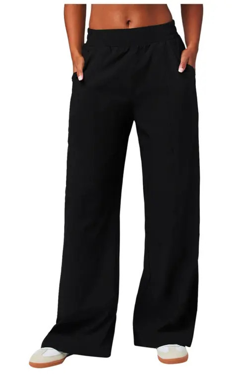 Fabletics Downtown Wide Leg Pant in Black at Nordstrom, Size Xx-Large 30 | Nordstrom