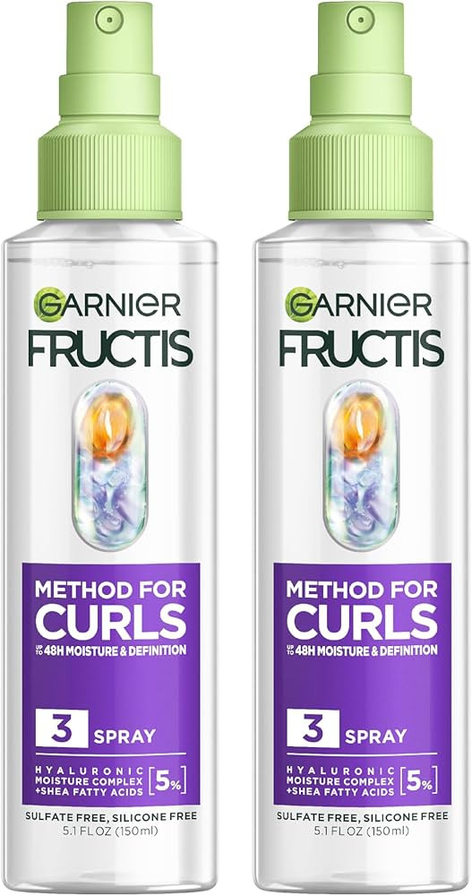 Garnier Fructis Method for Curls Moisture Refreshing Curl Activator, Curl Refresher Spray with up... | Amazon (US)